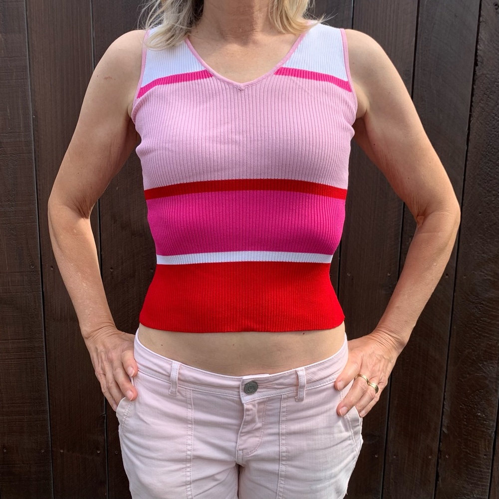 Pink Striped Women’s Tank Top